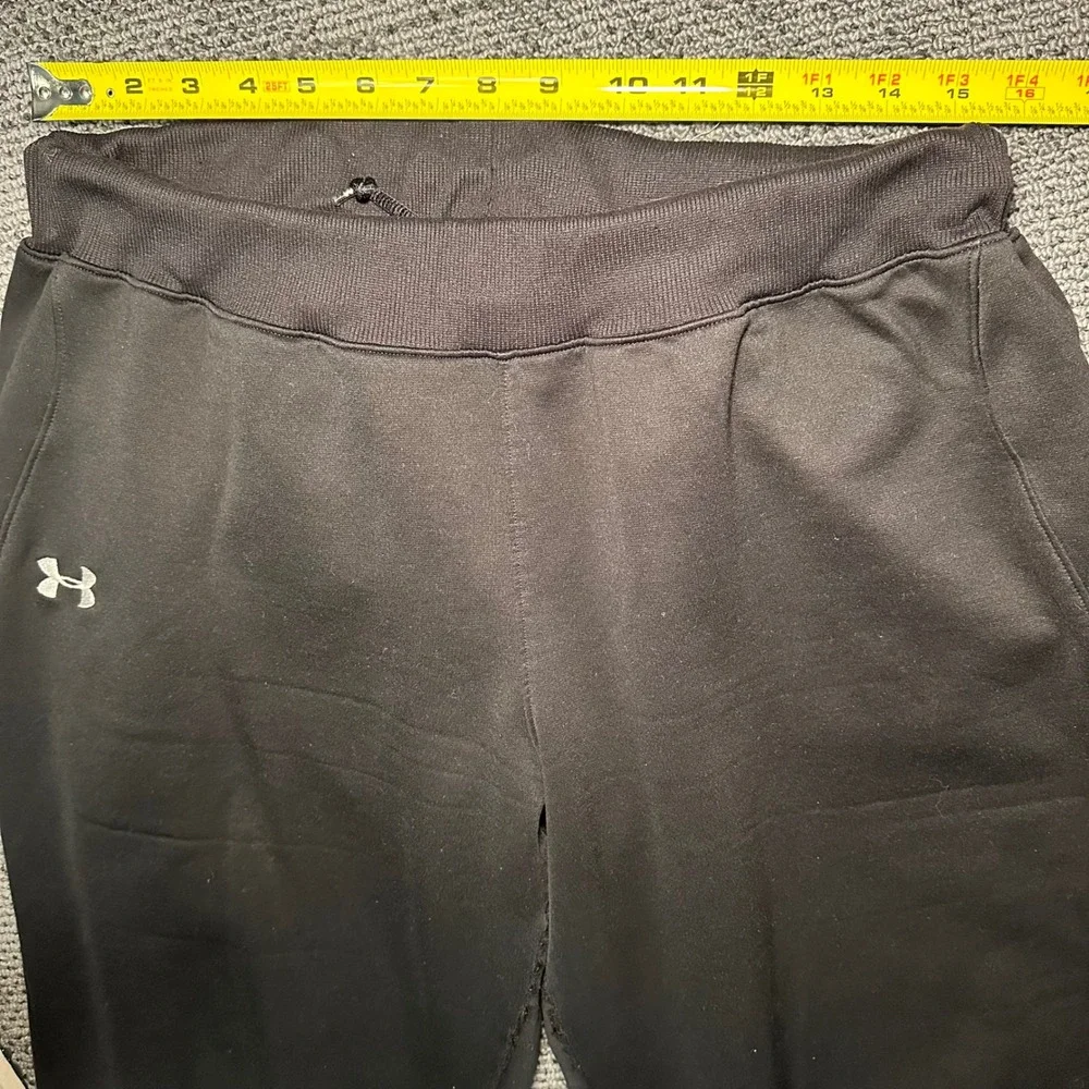 Under Armour Mens Black Fleece Lined Track Pants Straight Leg LG 207562 FW09